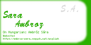 sara ambroz business card